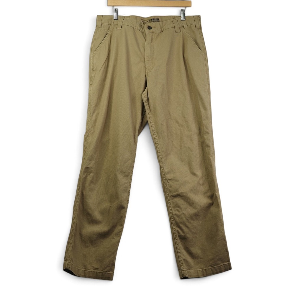 Carhartt Mens Relaxed Fit Pants 36x32 Tan Rugged Flex Workwear Casual Utility